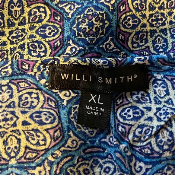 Willi Smith, size XL, Blue Celestial Patterned short sleeved Women's Top - Picture 5 of 5